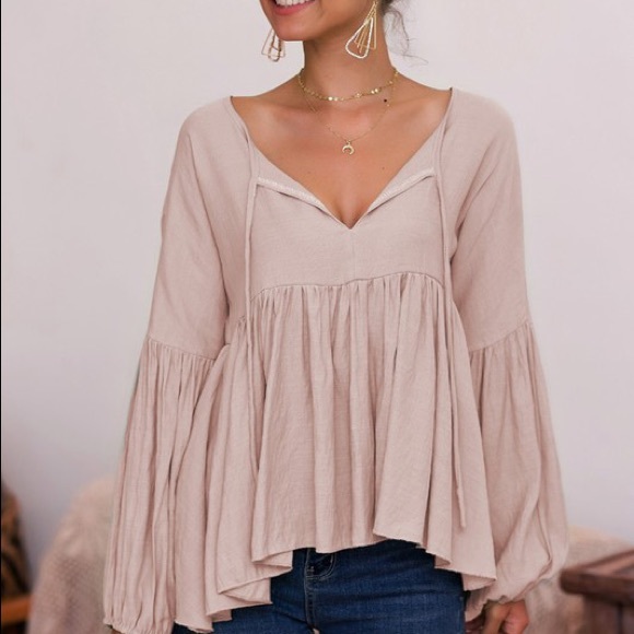 Trindy Clozet Boutique Tops - Julia’s Long Sleeve Boho Peasant Top